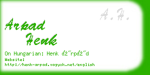 arpad henk business card